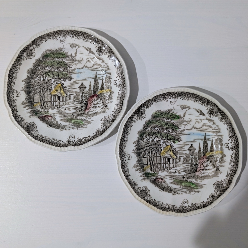 2 Vintage Kensington Staffords Shakespeare's Sonnets Side Plates